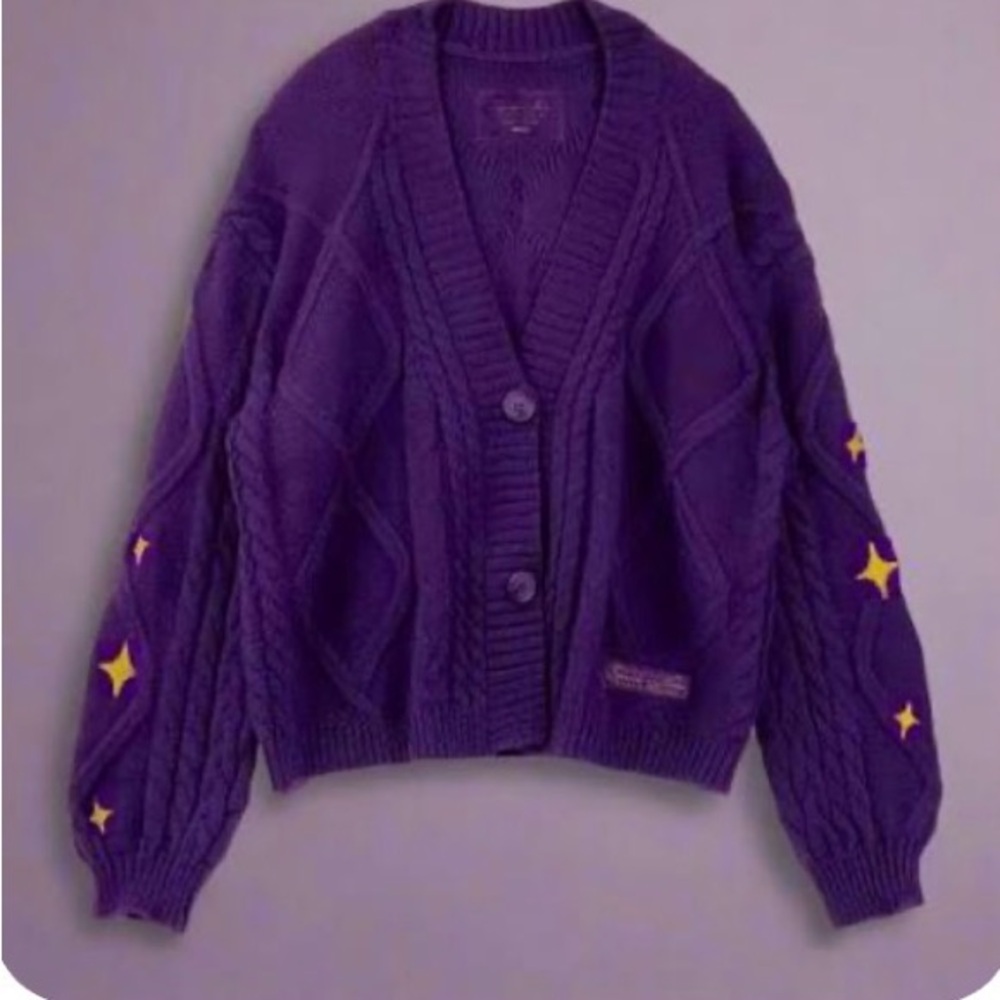 Taylor Swift Purple Star Embellished Cardigan